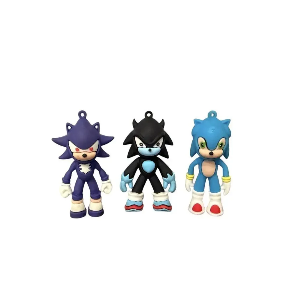 Sonic The Hedgehog 3 Silicone Sonic Keychains: No Key Rings 2.5”